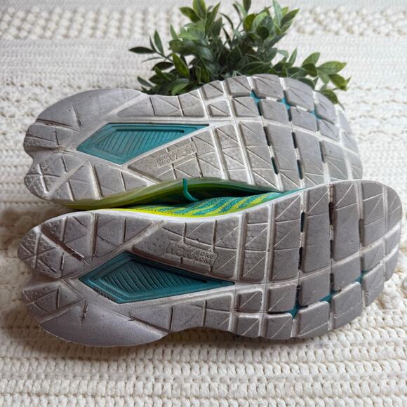 HOKA ONE One Men's 10 D Mach 5 Running Sneaker Shoe Alpine Cerulean Blue Yellow - Picture 7 of 13